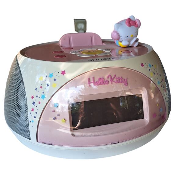 Hello Kitty Other - Hello Kitty Vintage Sanrio Stereo clock radio Alarm Ipod dock station Y2K Am/FM